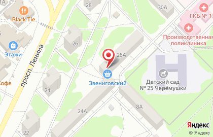 Фирменный магазин Звениговский мясокомбинат на проспекте Ленина на карте