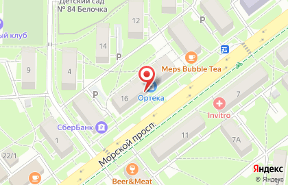  Ортопедический салон ОРТЕКА на Морском проспекте на карте