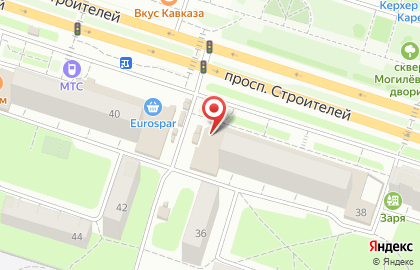 Кафе и киосков Шоколад.ru на проспекте Строителей на карте