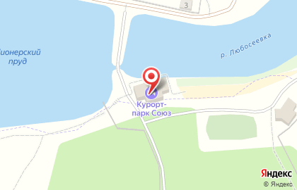 Причал, пос. Юность на карте