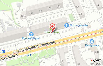Торгово-офисный центр Подземка на улице А.Суворова на карте