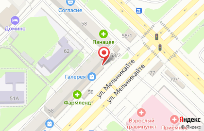 Зоомаркет Ням-ням зверям на улице Мельникайте на карте