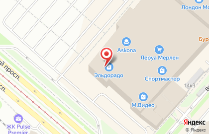 Магазин бытовой техники и электроники Эльдорадо на проспекте Большевиков на карте