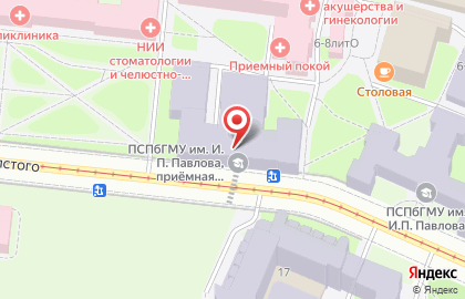 Первый Санкт-Петербургский государственный медицинский университет им. академика И.П. Павлова в Санкт-Петербурге на карте