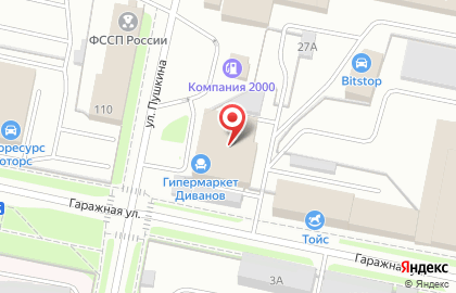Гараж на улице Пушкина на карте