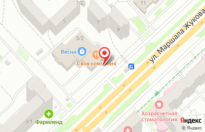 Суши-бар Суши Wok на улице Маршала Жукова на карте