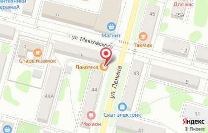 Магазин Лакомка на улице Маяковского на карте