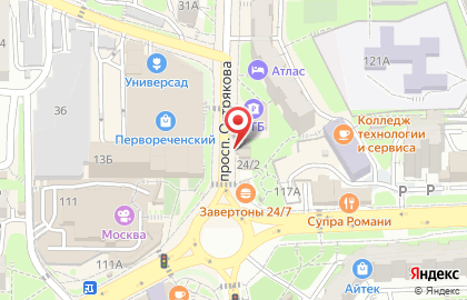 Магазин овощей и фруктов Дальфрукт в Первореченском районе на карте