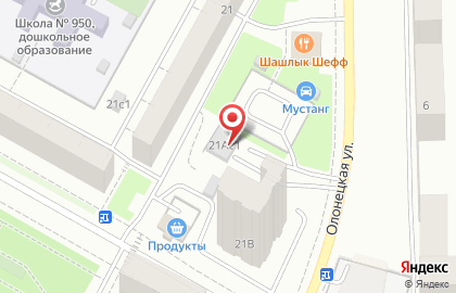 Автосервис Мустанг на Олонецкой улице на карте