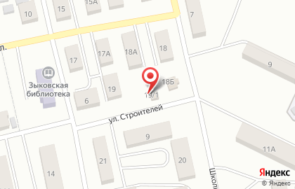 Продовольственный магазин Радуга в переулке Строителей на карте