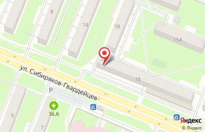 Магазин автозапчастей АвтоСоюз на улице Сибиряков-Гвардейцев на карте