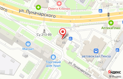 BARSUK club на улице Луначарского на карте