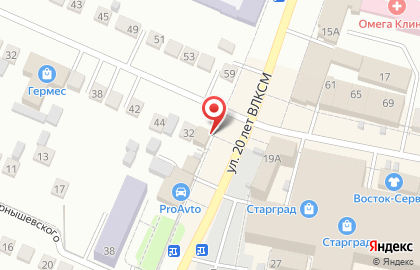 Магазин Газтехника на улице 20 лет ВЛКСМ на карте