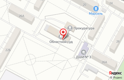 Иркутский областной суд в Центральном районе на карте