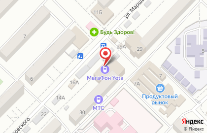 Оператор связи МегаФон в Черновском районе на карте