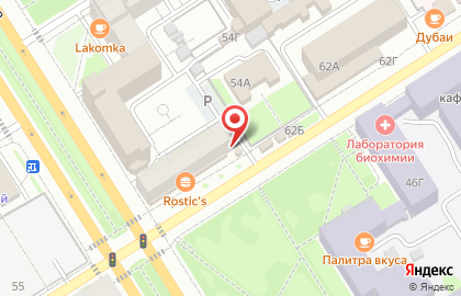 Киоск по продаже кондитерских изделий в Октябрьском районе на карте