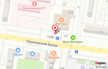 Киоск по продаже фруктов и овощей на Приморском бульваре на карте