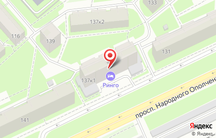 Мини-отель Мотель СПБ на проспекте Народного Ополчения на карте