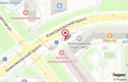 Сеть по продаже печатной продукции Роспечать на Комсомольском проспекте, 95/3 киоск на карте