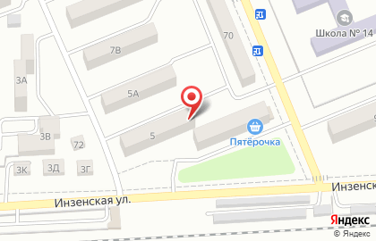 Парикмахерская Золотые Ножницы на Инзенской улице на карте