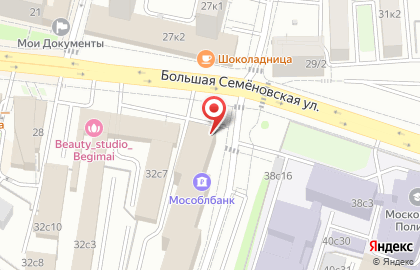Мособлбанк на Большой Семёновской улице на карте