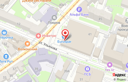 Супермаркет Eurospar на улице Пискунова на карте
