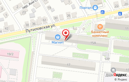 Магазин косметики и бытовой химии Магнит-Косметик на Путиловской улице на карте