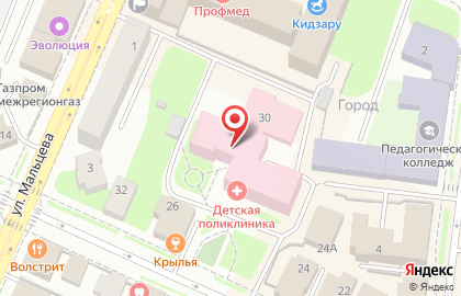 Вологодская детская городская поликлиника на Благовещенской улице на карте