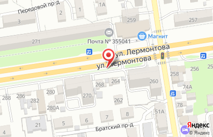 Рекламный щит 3х6м. на улице Лермонтова на карте
