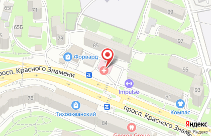Владивостокская детская поликлиника №5 в Ленинском районе на карте