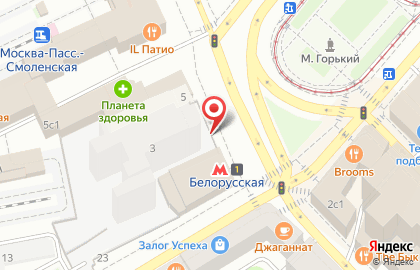 Круизная компания Гама на площади Тверской Заставы на карте
