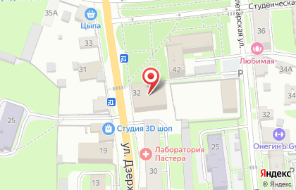 Супермаркет Пятерочка на улице Дзержинского на карте