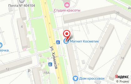 Супермаркет Магнит у дома на улице Химиков на карте