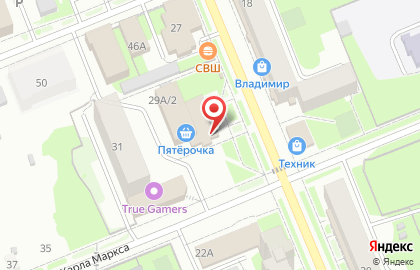Супермаркет Пятёрочка на улице Льва Толстого на карте