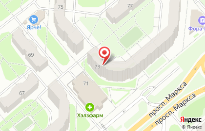 Салон оптики Оптик+ на проспекте Маркса, 73 на карте