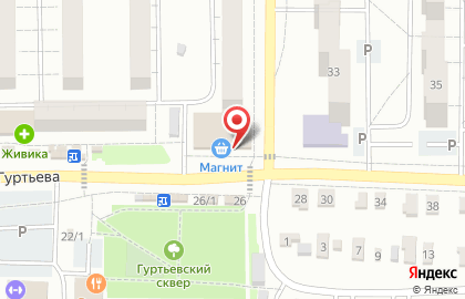 Супермаркет Магнит на ​Гуртьева, 31 на карте