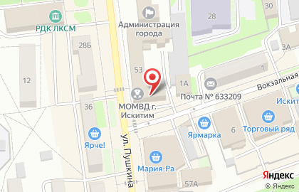Межмуниципальный отдел МВД России Искитимский на улице Пушкина на карте