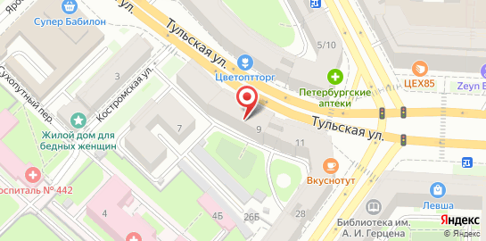 Салон эротического массажа Egoist VIP на Тульской улице на карте