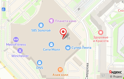 Супермаркет Лента в Кемерово на карте