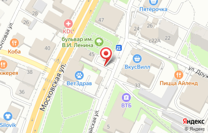 Киоск по продаже печатной продукции, г. Чехов на Московской улице на карте