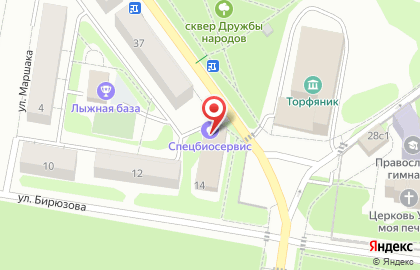 Сеть булочных Дуэт на улице Бирюзова на карте