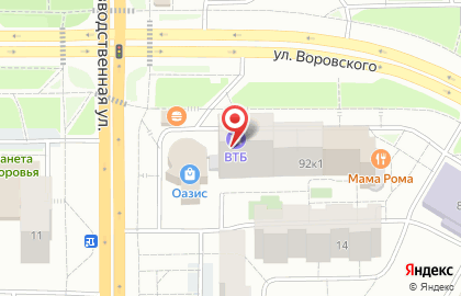 Банк ВТБ на улице Воровского на карте