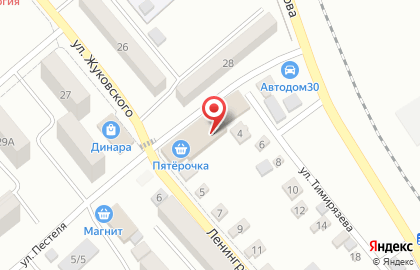 Супермаркет Пятёрочка на улице Ленинградской на карте