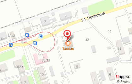 Кафе Павлин на улице Чекасина на карте