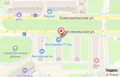 Магазин строительных инструментов для профессионалов Инструмент71.РУ на Комсомольской на карте