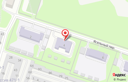 Детский сад №49 в Ясельном переулке на карте