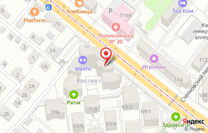 Клиника Эстет в Дзержинском районе на карте