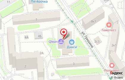 Сервисный центр АС+ на улице Гришина на карте