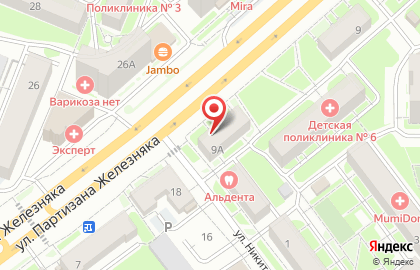 Алкомаркет Серебряный шар на улице Партизана Железняка на карте