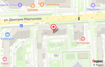 Компания грузоперевозок и услуг грузчиков на улице Дмитрия Мартынова на карте